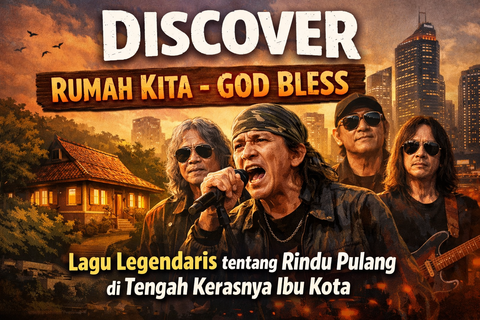 Rumah Kita - God Bless: Diciptakan Ian Antono, menggambarkan perasaan perantau yang merindukan kesederhanaan rumah saat berjuang di ibu kota.